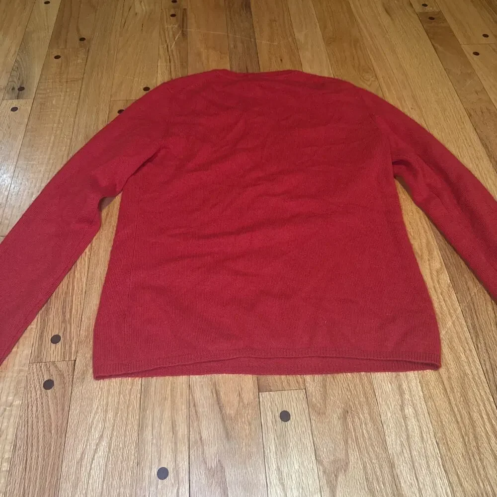 Charter Club 100% Cashmere Sweater Womens M Red Crewneck Quiet Luxury Soft